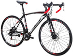 Eurobike XC550 Road Bike 21 Speed 49 cm Frame 700C L Wheels Road Bicycle Dual Disc Brake Bicycle Black-White 30
