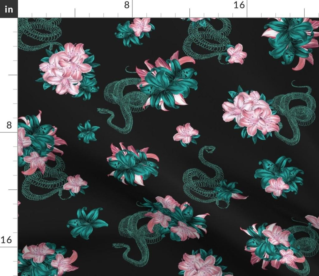 Luxe Velvet Throw Blanket, 50" x 70" - Electric  Floral Victorian SkelBones Natural Neon Print Blanket by Spoonflower