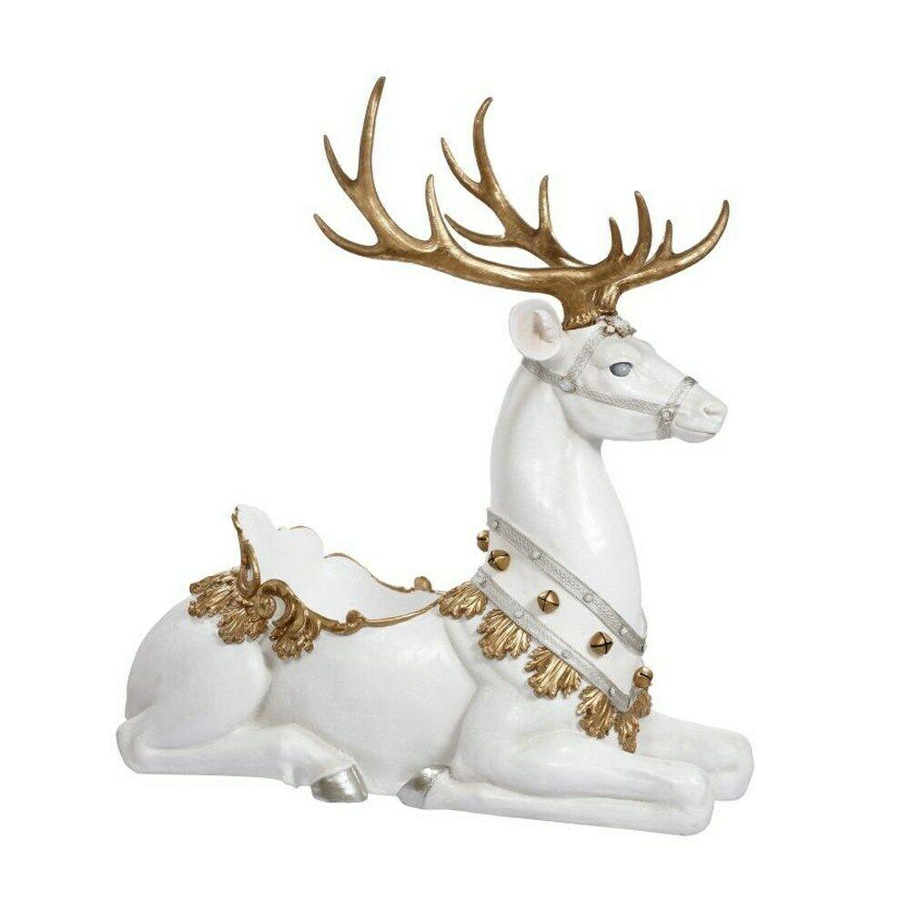 Mark Roberts Christmas 2018 Sitting Deer Figurine, 43 x 45 inches, Ivory