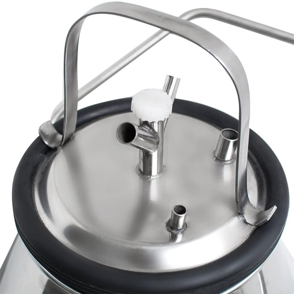 denshine electric milking machine 25l milking milker portable milking machine for cow ewe milk sheep milker for farm with stainless steel bucket, 1440rmp/min agricultural milking machine