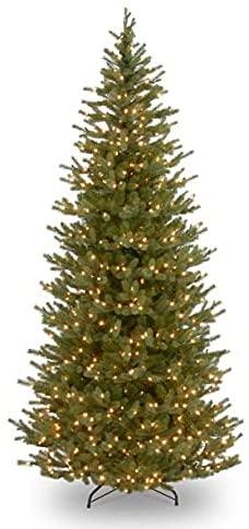 Joedot 7.5’ Pre-Lit Noble Fir Slim Artificial Christmas Tree - Clear Lights