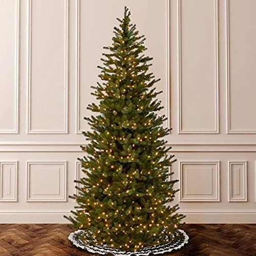Joedot 7.5’ Pre-Lit Noble Fir Slim Artificial Christmas Tree - Clear Lights