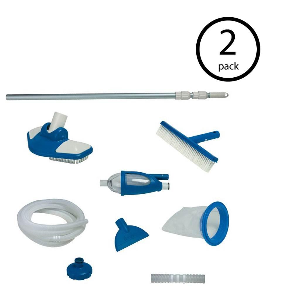 Deluxe Pool Maintenance Kit w/ Vacuum &amp; Pole for Minimum 800 GPH (2 Pack)