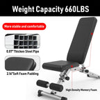 Leikefitness Dumbbell Weight Bench Adjustable Benches Incline Decline Workout Gym 660 lb Adjustment