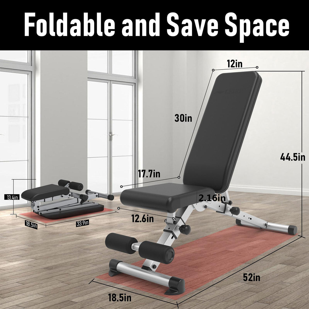 Leikefitness Dumbbell Weight Bench Adjustable Benches Incline Decline Workout Gym 660 lb Adjustment