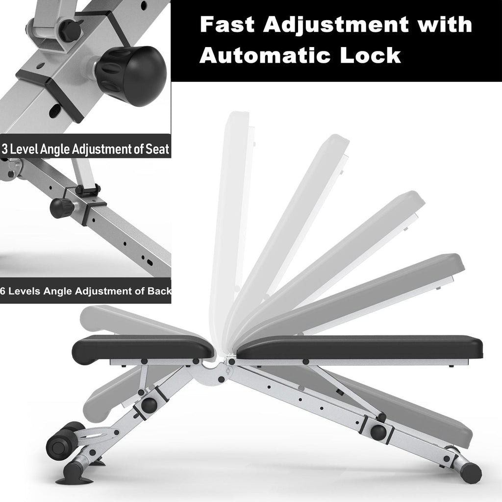 Leikefitness Dumbbell Weight Bench Adjustable Benches Incline Decline Workout Gym 660 lb Adjustment