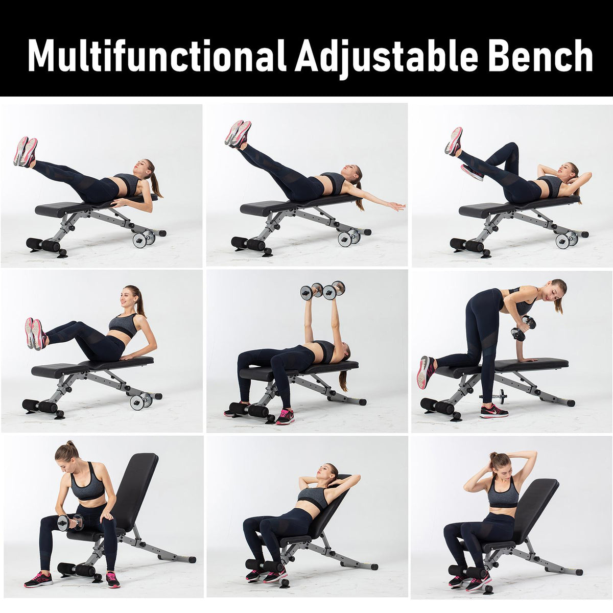 Leikefitness Dumbbell Weight Bench Adjustable Benches Incline Decline Workout Gym 660 lb Adjustment