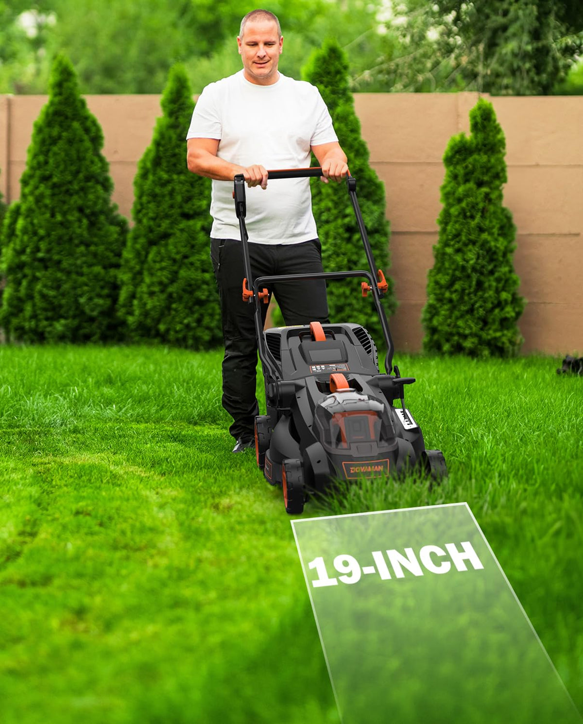 40V 19" Cordless Lawn Mower, Brushless Push Lawn Mower w/ 13.2Gal Bag, 98% Grass Collection, 3-Step er Foldable, 6-Position Height Adjustment Meets Various Cutting Needs