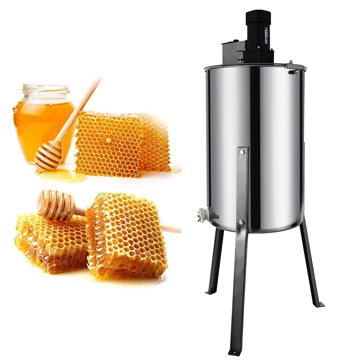happybuy honey extractor bee honey extractor electric honeycomb spinner 2 two frame stainless steel beekeeping accessory (2 frame electric honey extractor)