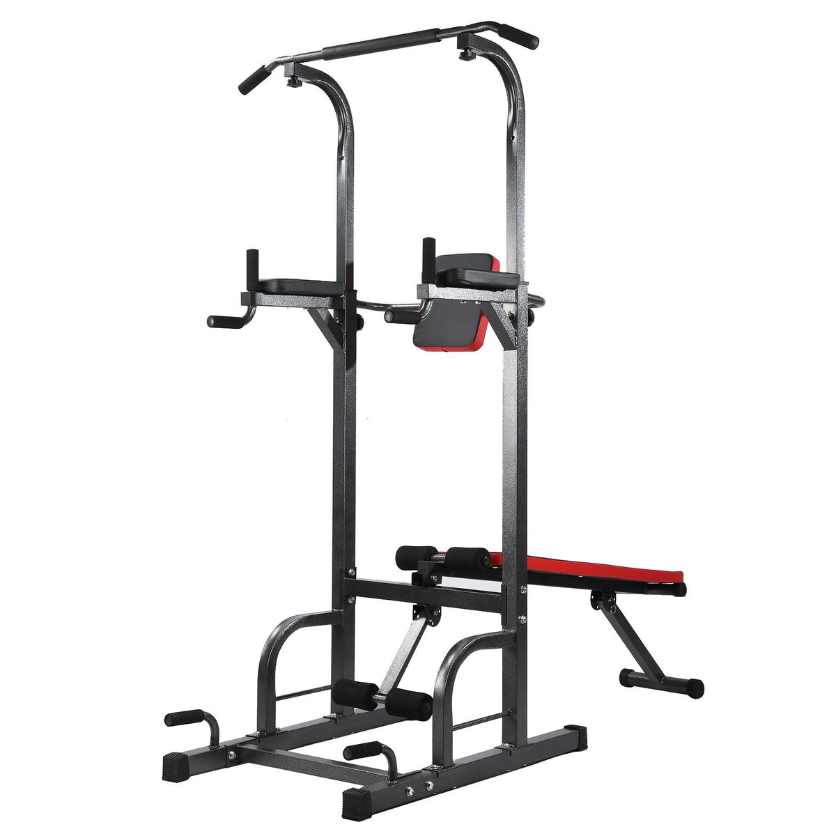 Multifunction Pull-Up Bar Bracket with Foldable supine board Bench 6 Adjustable Height Fitness Equipment