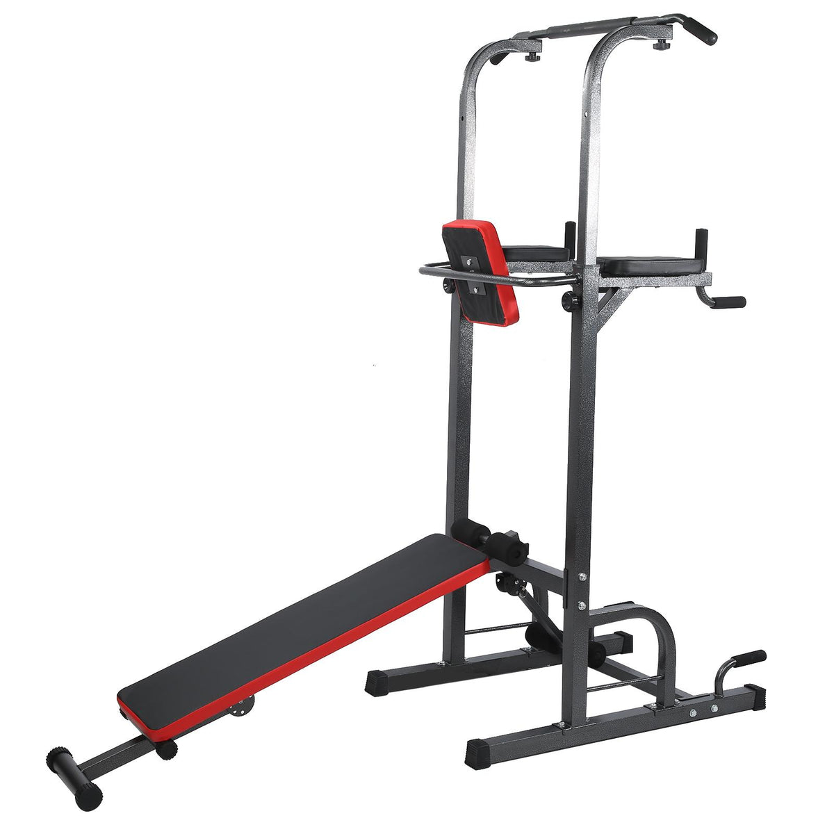 Multifunction Pull-Up Bar Bracket with Foldable supine board Bench 6 Adjustable Height Fitness Equipment