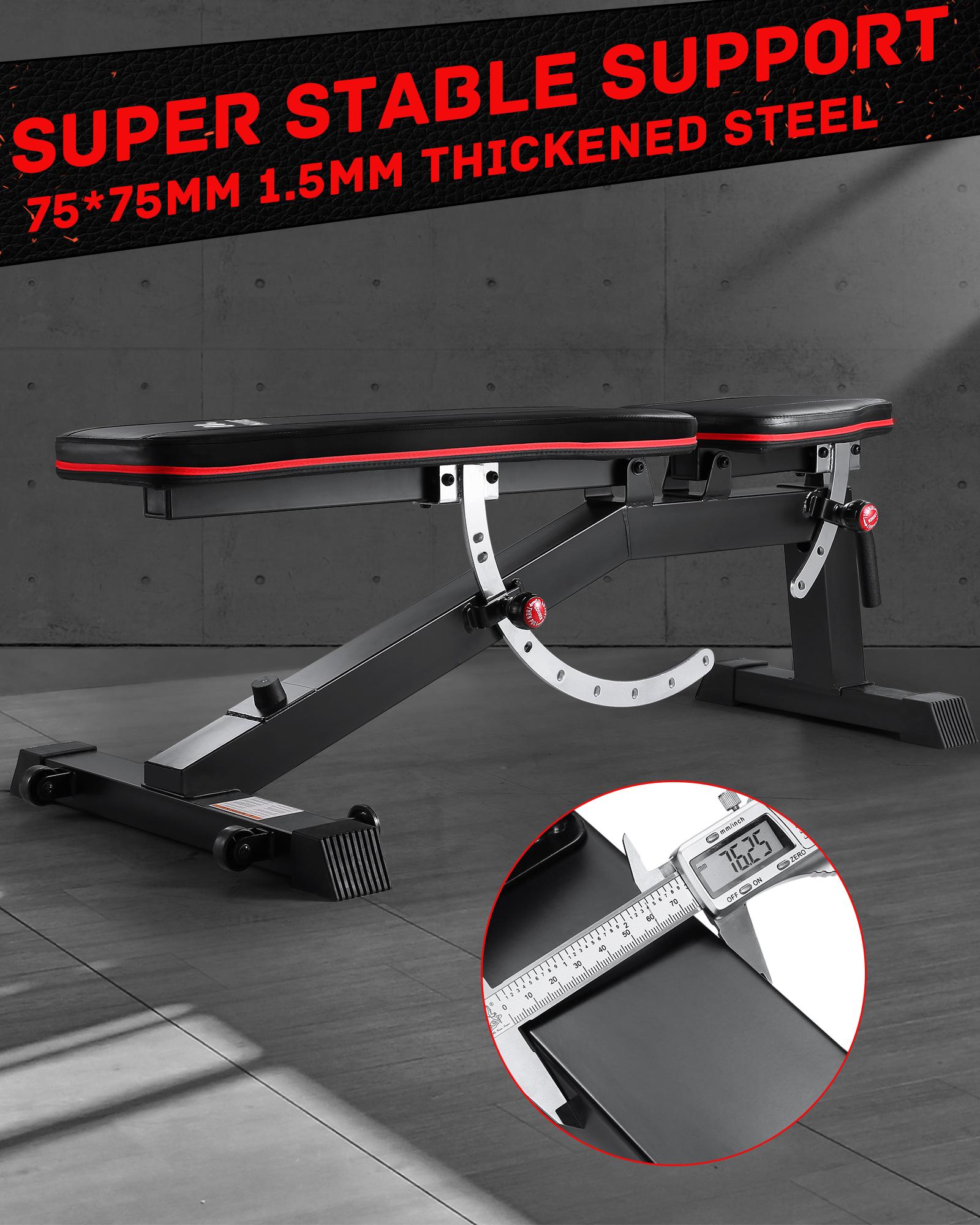 MaxKare Weight Bench Adjustable with 1000lbs Load Capacity 9+3 Levels Adjustable For Strength Training