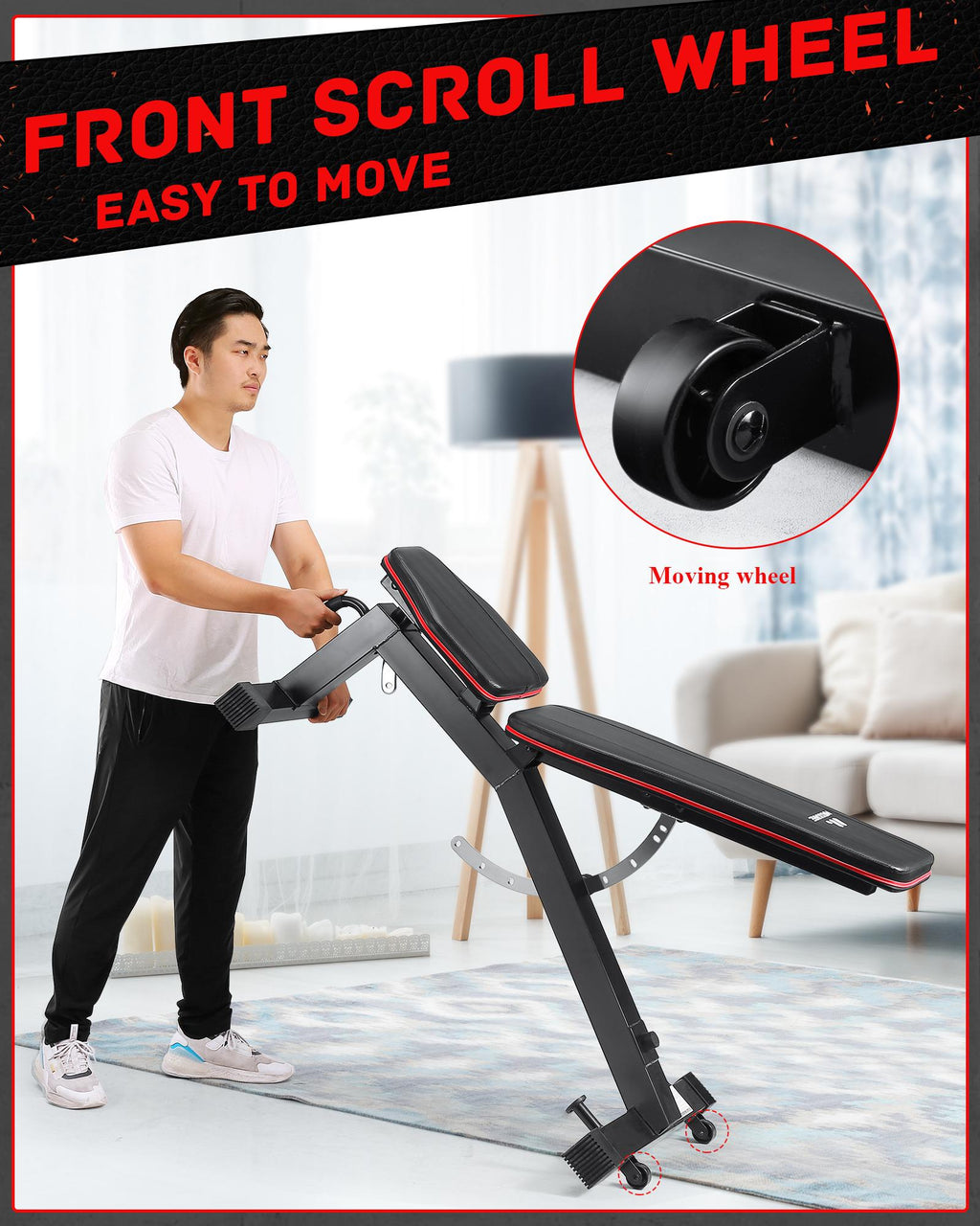 MaxKare Weight Bench Adjustable with 1000lbs Load Capacity 9+3 Levels Adjustable For Strength Training