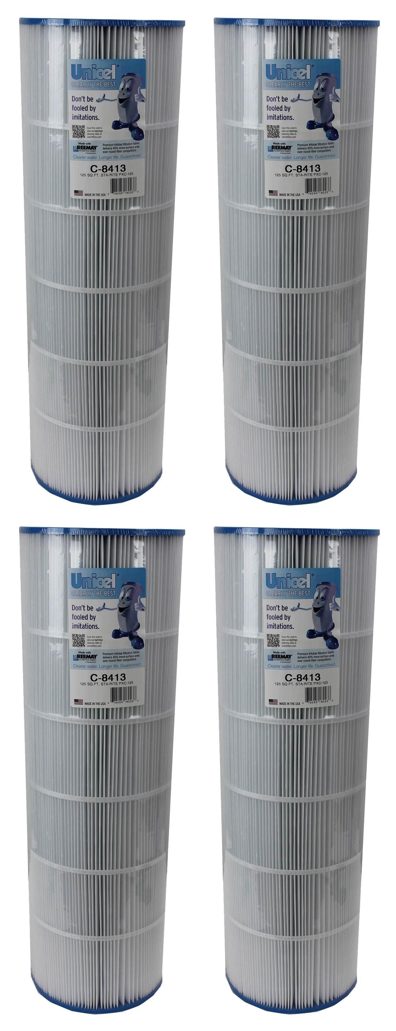 4) new unicel c-8413 pool spa replacement cartridge filters 125 sq ft sta-rite