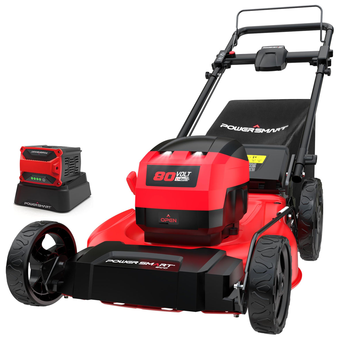 80V 21-Inch Brushless Cordless Push Lawn Mower Steel Deck with 6.0Ah Battery and Charger