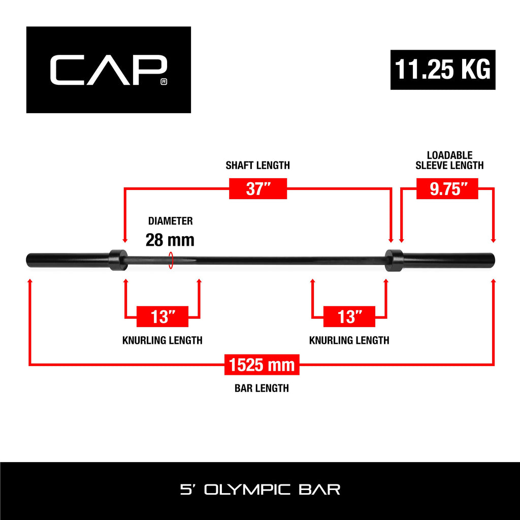 CAP Barbell Olympic Weight Bar, 5 Ft.