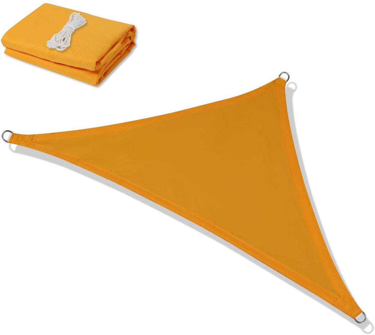 Jneaicn Shade Sail Waterproof Sun Canopy Triangle 23'x 23'x 23' Shade Sails UV Block for Patio Backyard Lawn Yard in Color Goose Yellow