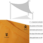 Jneaicn Shade Sail Waterproof Sun Canopy Triangle 23'x 23'x 23' Shade Sails UV Block for Patio Backyard Lawn Yard in Color Goose Yellow