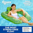 Aqua Leisure Zero Gravity Comfortable Hammock Style Inflatable Swimming Pool Chair Lounge Float w/ Leg and Arm Rests, Floral