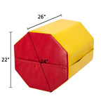 Ktaxon 24"x24"x26" Kids Gymnastics Octagonal Mat Tumbler, Yellow Red