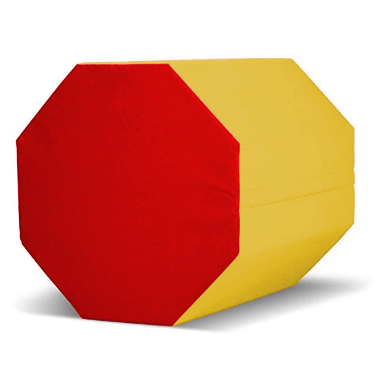 Ktaxon 24"x24"x26" Kids Gymnastics Octagonal Mat Tumbler, Yellow Red