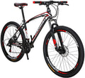 OBK 27.5 Wheels Mountain Bike Daul Disc Brakes 21 Speed Mens Bicycle Front Suspension MTB
