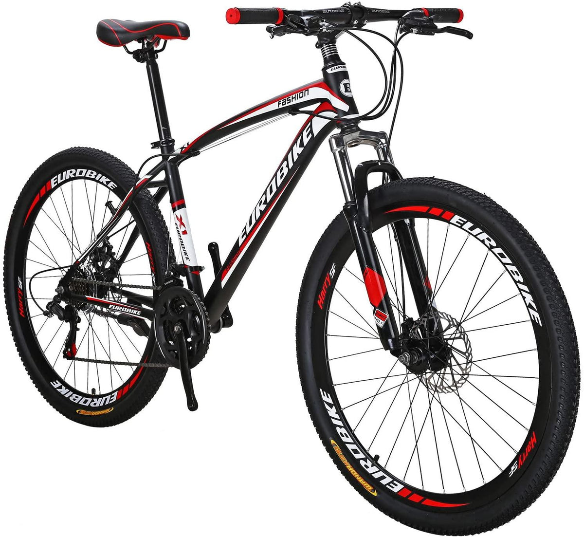 OBK 27.5 Wheels Mountain Bike Daul Disc Brakes 21 Speed Mens Bicycle Front Suspension MTB