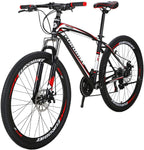 OBK 27.5 Wheels Mountain Bike Daul Disc Brakes 21 Speed Mens Bicycle Front Suspension MTB