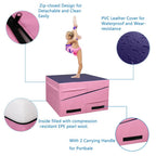120*60*35 cm Trapezoid Gymnastics Mat Pink &amp; Purple