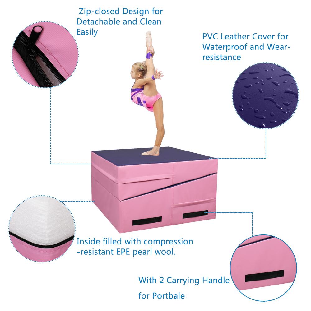 120*60*35 cm Trapezoid Gymnastics Mat Pink &amp; Purple