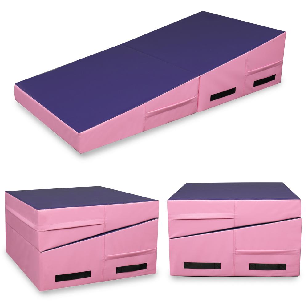 120*60*35 cm Trapezoid Gymnastics Mat Pink &amp; Purple