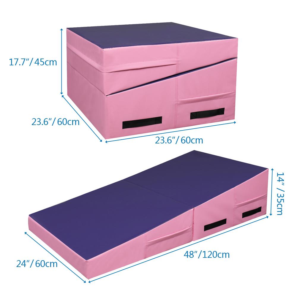 120*60*35 cm Trapezoid Gymnastics Mat Pink &amp; Purple