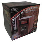 Optimus H-8121 3-Setting 1,500-Watt-Max Portable Wood-Cabinet Infrared Quartz Heater with Remote, LED Display, and Wheeled Base