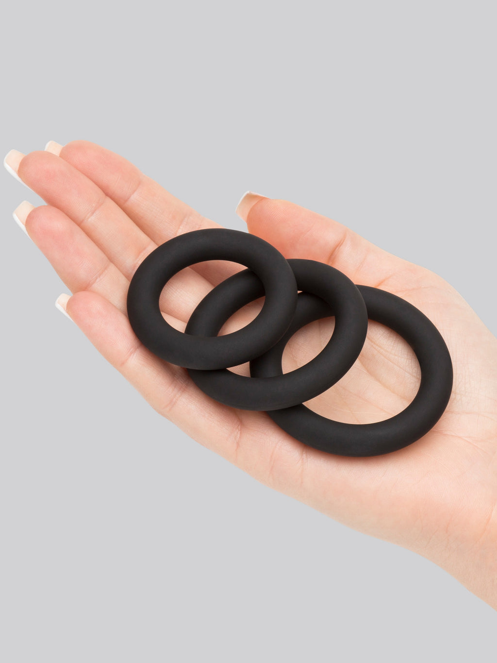 Lovehoney Get Hard Extra Thick Silicone Cock Ring Set (3 Count), Black