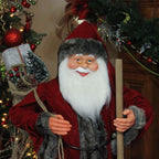 Northlight 4 ft. Standing Jolly Santa Claus with Walking Stick