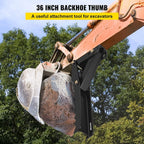 mophorn 36 inch backhoe excavator thumb attachments adjustable extreme weld on backhoe thumb hoe clamp 1/2inch teeth thick steel plate 16mm assembly bolt-on design