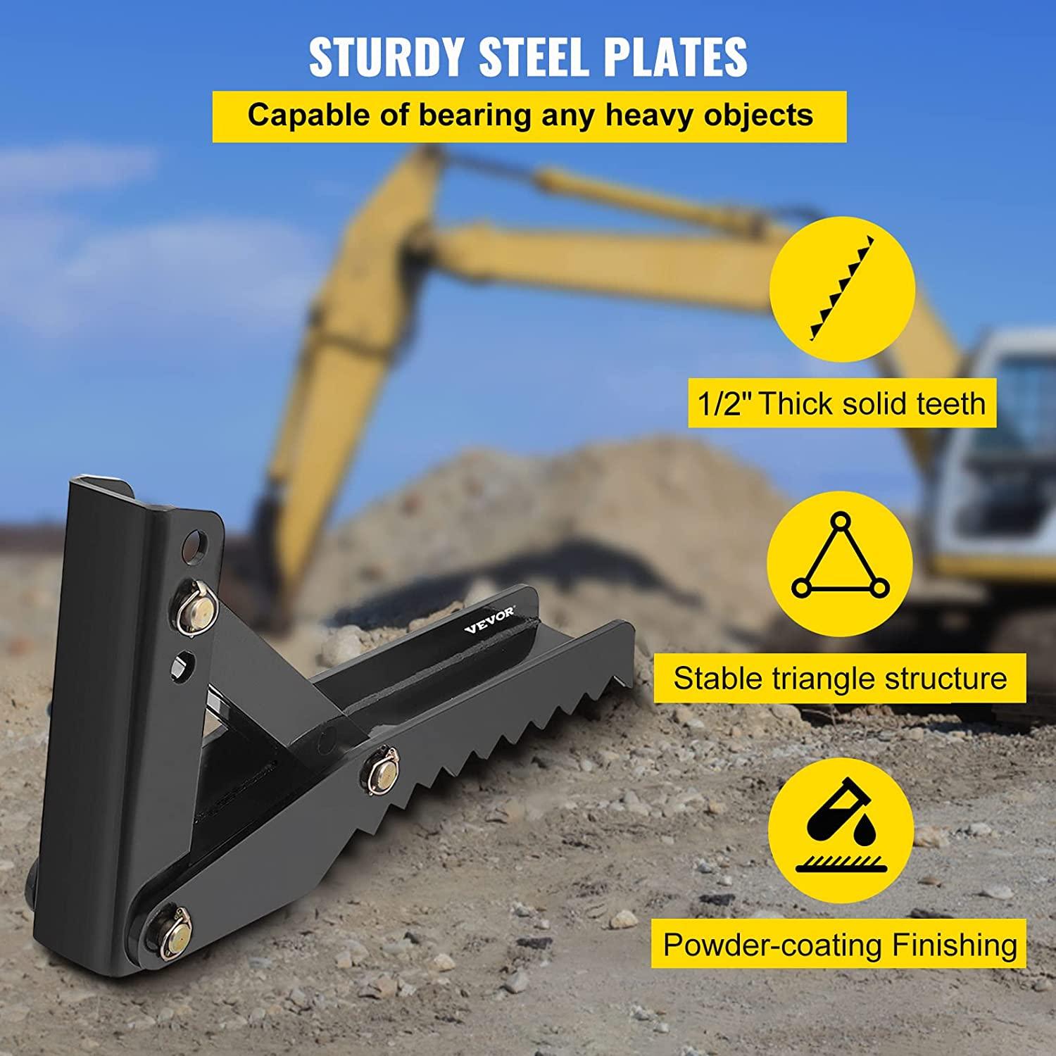 mophorn 36 inch backhoe excavator thumb attachments adjustable extreme weld on backhoe thumb hoe clamp 1/2inch teeth thick steel plate 16mm assembly bolt-on design