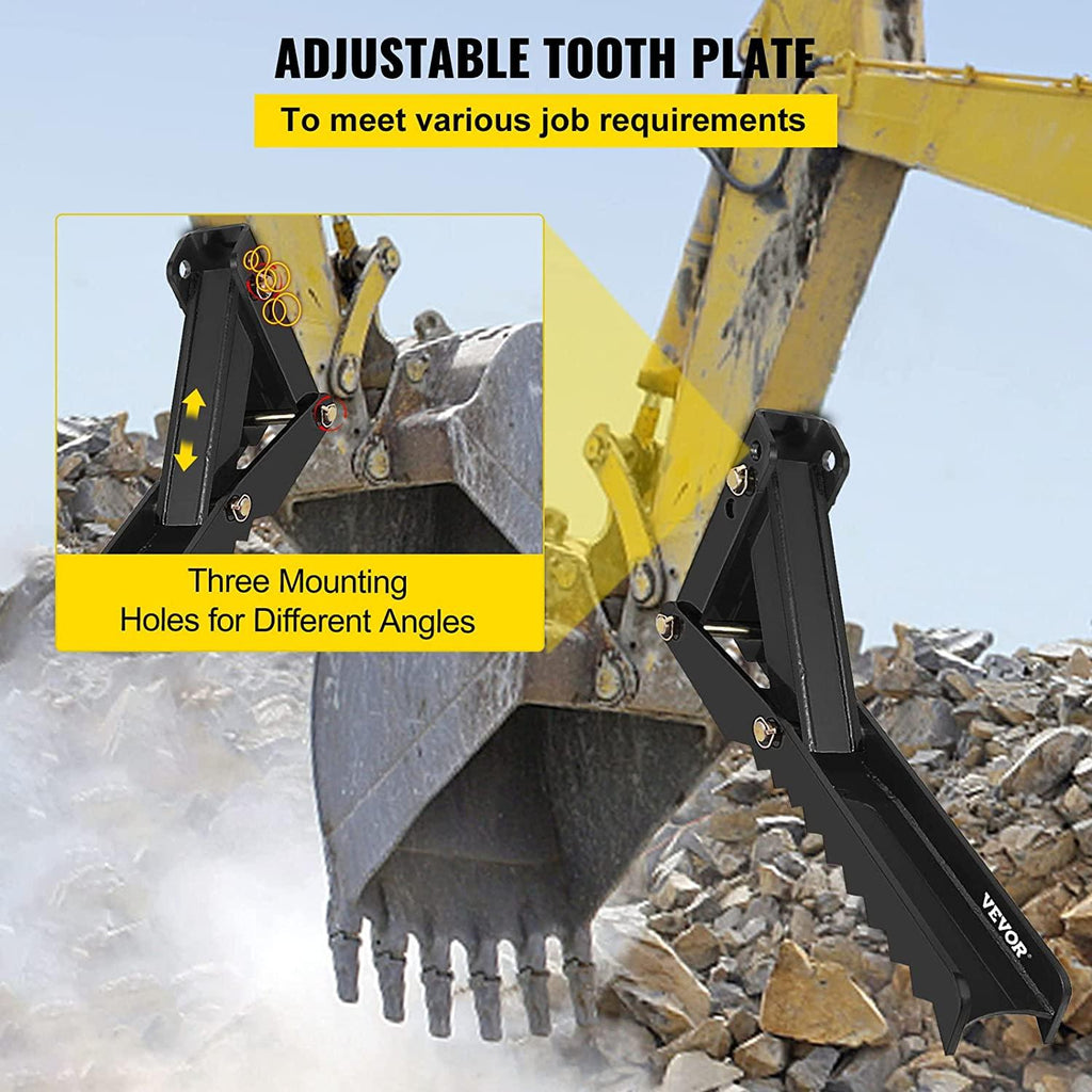 mophorn 36 inch backhoe excavator thumb attachments adjustable extreme weld on backhoe thumb hoe clamp 1/2inch teeth thick steel plate 16mm assembly bolt-on design