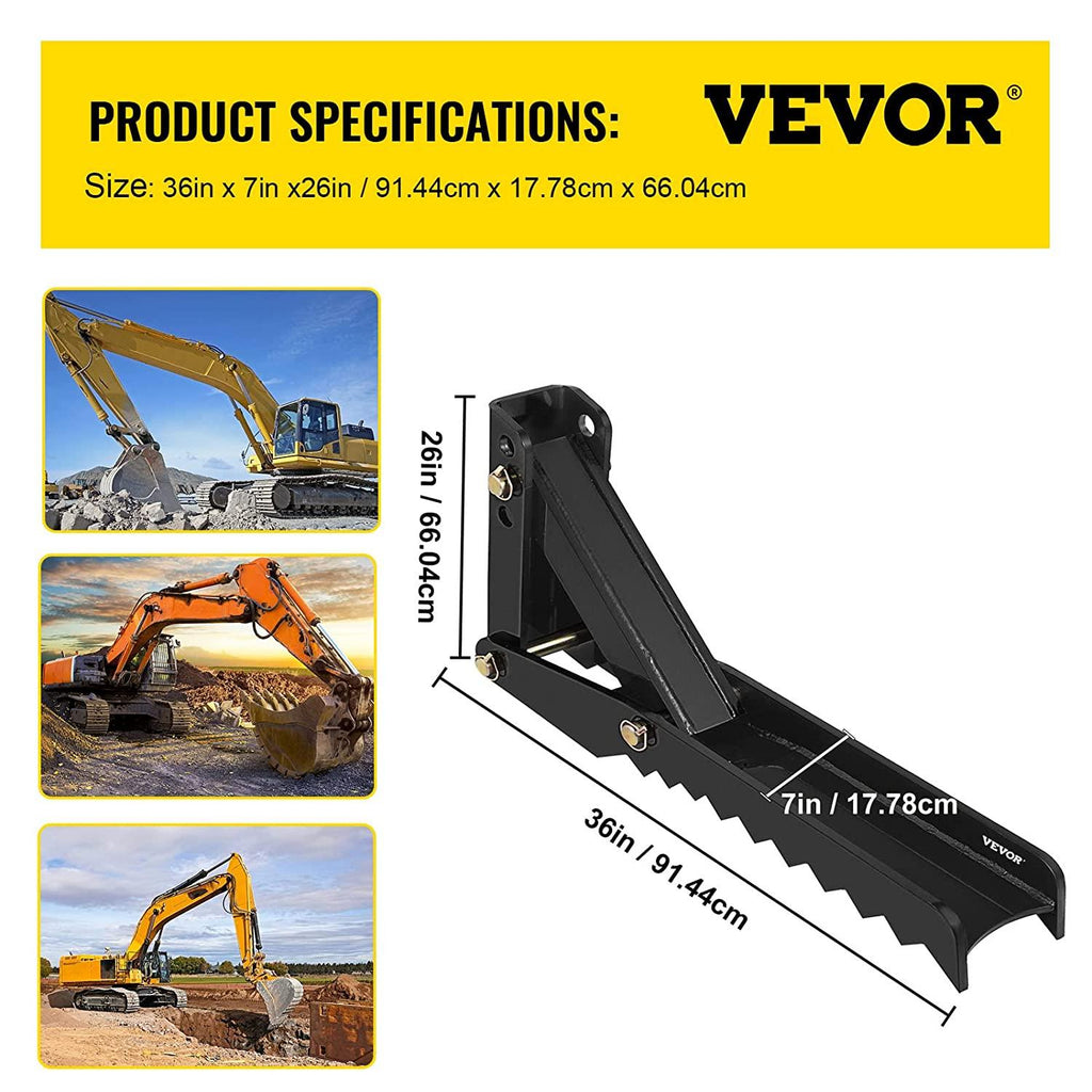 mophorn 36 inch backhoe excavator thumb attachments adjustable extreme weld on backhoe thumb hoe clamp 1/2inch teeth thick steel plate 16mm assembly bolt-on design