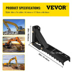 mophorn 36 inch backhoe excavator thumb attachments adjustable extreme weld on backhoe thumb hoe clamp 1/2inch teeth thick steel plate 16mm assembly bolt-on design