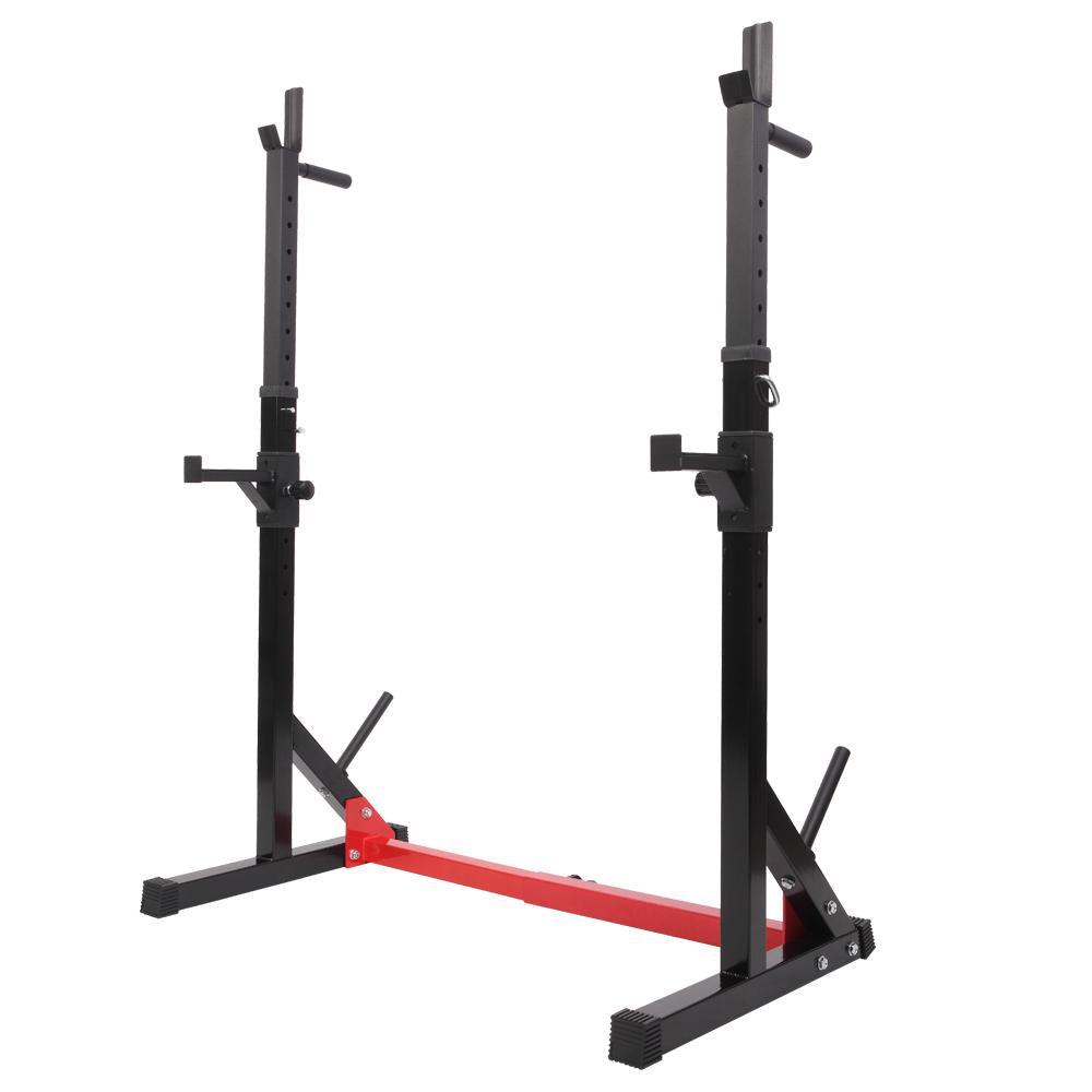 XGEEK Home Indoor Fitness Adjustable Multi-function Barbell Stand Squat Bench Press Trainer Steel Squat Rack for Gym Workout Exercise
