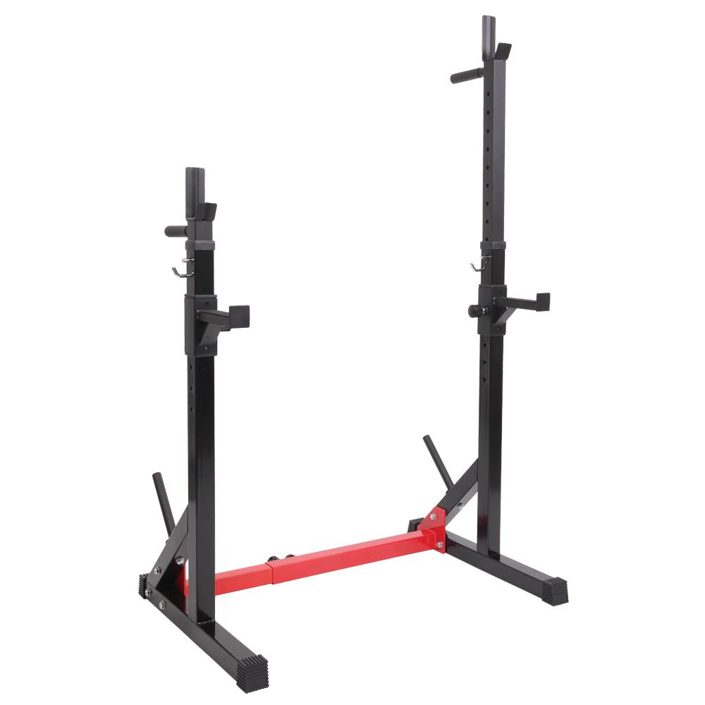 XGEEK Home Indoor Fitness Adjustable Multi-function Barbell Stand Squat Bench Press Trainer Steel Squat Rack for Gym Workout Exercise
