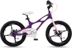 RoyalBaby Kids Bike Boys Girls Space Shuttle 14 16 18 Inch Magnesium Disc Brakes Training Wheels Kickstand Black White Purple 3-9 Years Bicycle