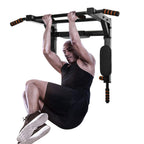 WJHWSX Wall Mounted Pull up Bar Station 2 in 1 Multifunctional Chin Up Bar, for Full-Body Strength Workouts Home Indoor Gym, Power Tower Exercise Training Equipment Fitness Set Support to 440Lbs