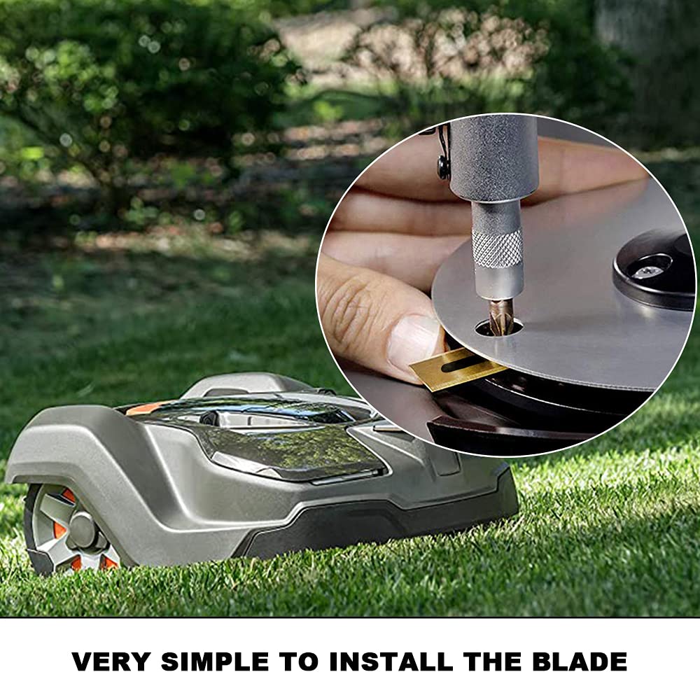 EMBerg Endurance Blades (18 Pack) for  Automower  McCulloch Robotic Lawnmower Mowing Lawn Mower Robo Robot Accessories Replacement Blade for 315 430 435 450 Others. (ium Coated)