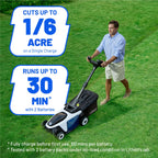 Electric Lawn Mower, Self-propelled Lawn Mower Cordless 40V(2x20V) 18.5" Brushless Mower with Electric Cutting Height Adjustment, Higher Rotation Speed, 2 x 4.0Ah Battery and Rapid CharIncluded