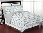Mountains Grey Aqua Full Queen Comforter Bedding Set by Sweet Jojo s
