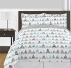 Mountains Grey Aqua Full Queen Comforter Bedding Set by Sweet Jojo s