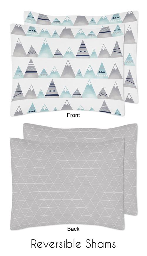 Mountains Grey Aqua Full Queen Comforter Bedding Set by Sweet Jojo s