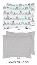 Mountains Grey Aqua Full Queen Comforter Bedding Set by Sweet Jojo s